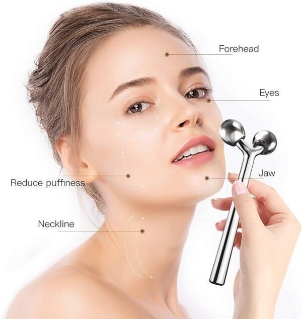 3D Metal Face Massage Tool For Reduce Puffiness (Zinc Alloy) - Image 2