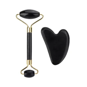 Black Roller and Gua Sha Spa Set